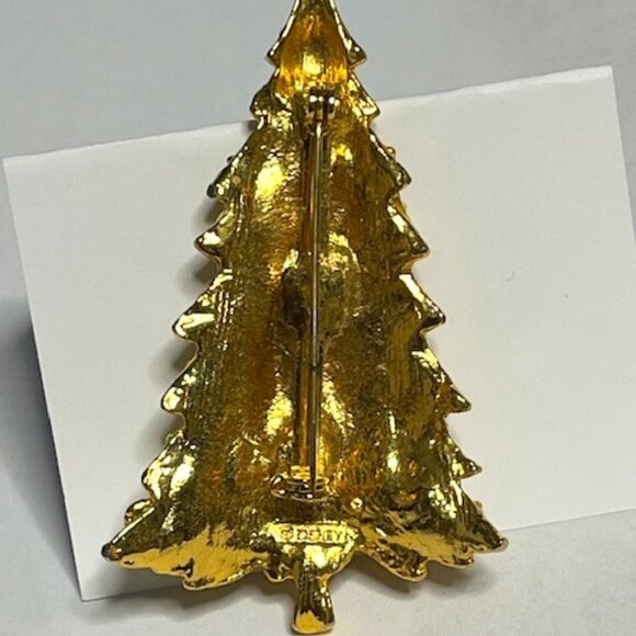 VTG Walt Disney 3D Christmas Tree Gold Tone Mickey Mouse Pin Brooch 1.5"x2.5" - Picture 2 of 13